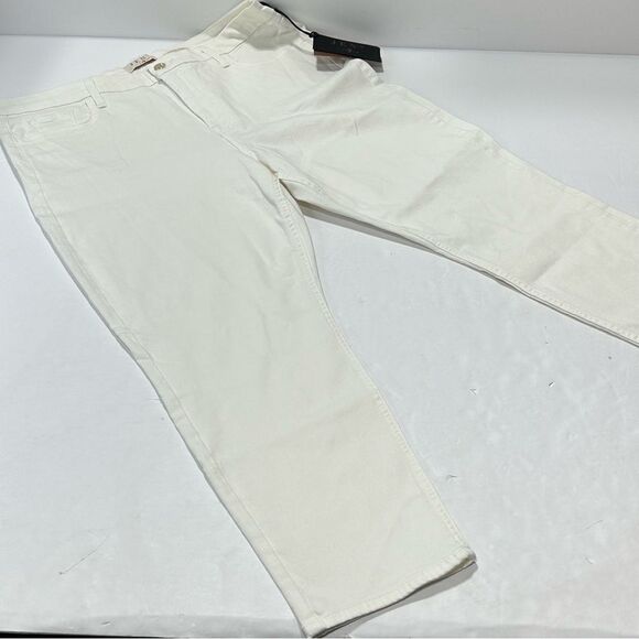 Jen7 7 For All Mankind Cropped Skinny White Jeans NWT Size 18 - Picture 4 of 10